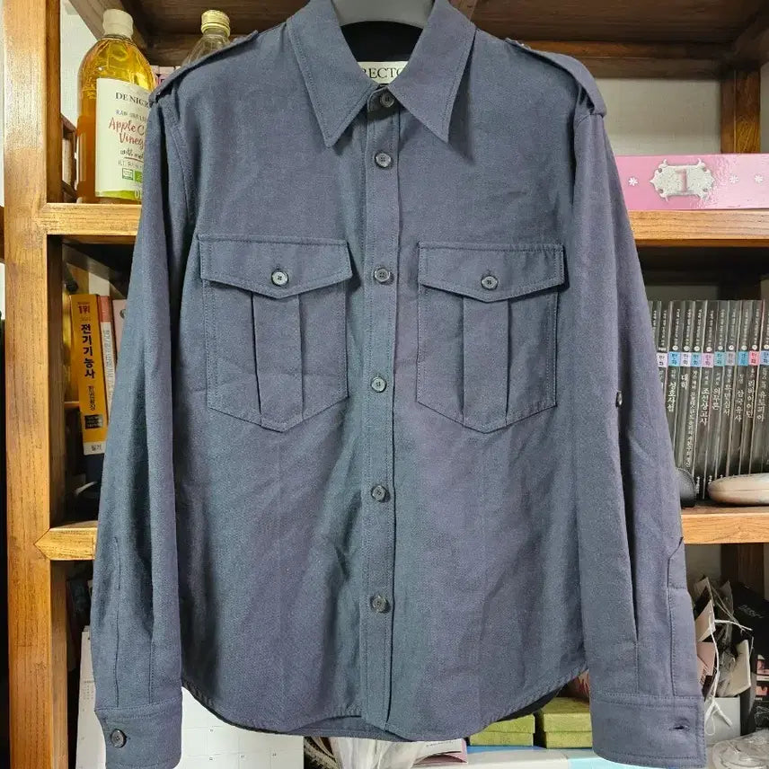 [BUNJANG] RECTO Bohemian Roll-Up Detail Shirt Vintage Navy / 새상품)렉토 보헤미안 롤 업 디테일 셔츠 빈티지 네이비 팔아요