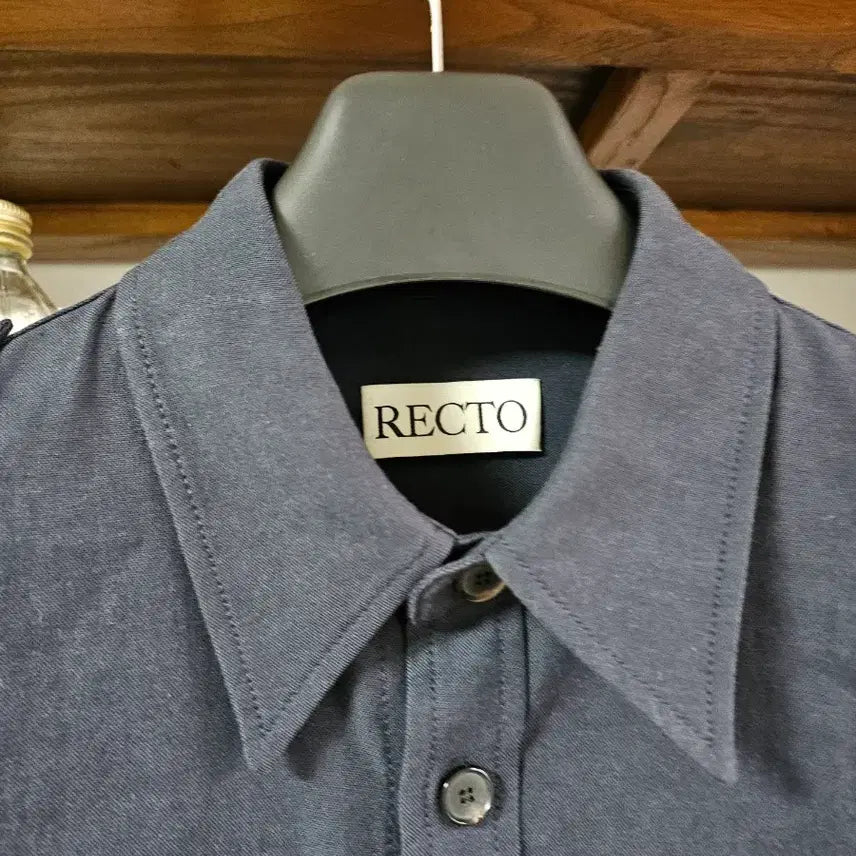 [BUNJANG] RECTO Bohemian Roll-Up Detail Shirt Vintage Navy / 새상품)렉토 보헤미안 롤 업 디테일 셔츠 빈티지 네이비 팔아요