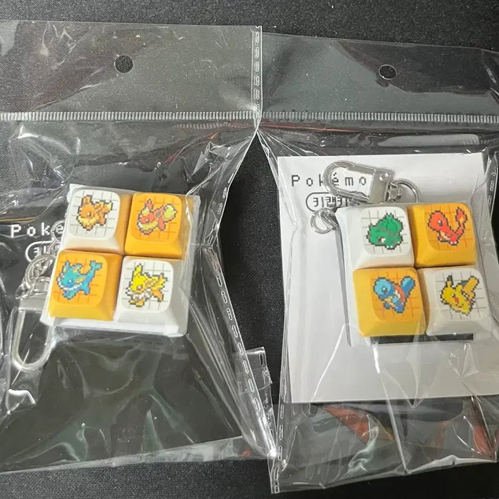 [BUNJANG] Pokemon Pikachu & Eevee Keycap Keyring Set / 포켓몬 키캡 키링 세트 (피카츄/이브이)