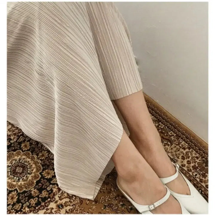 [SOLD OUT] 모데스트무드 플리츠 스커트 크림