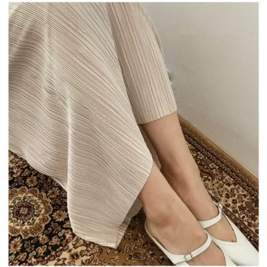 [SOLD OUT] 모데스트무드 플리츠 스커트 크림