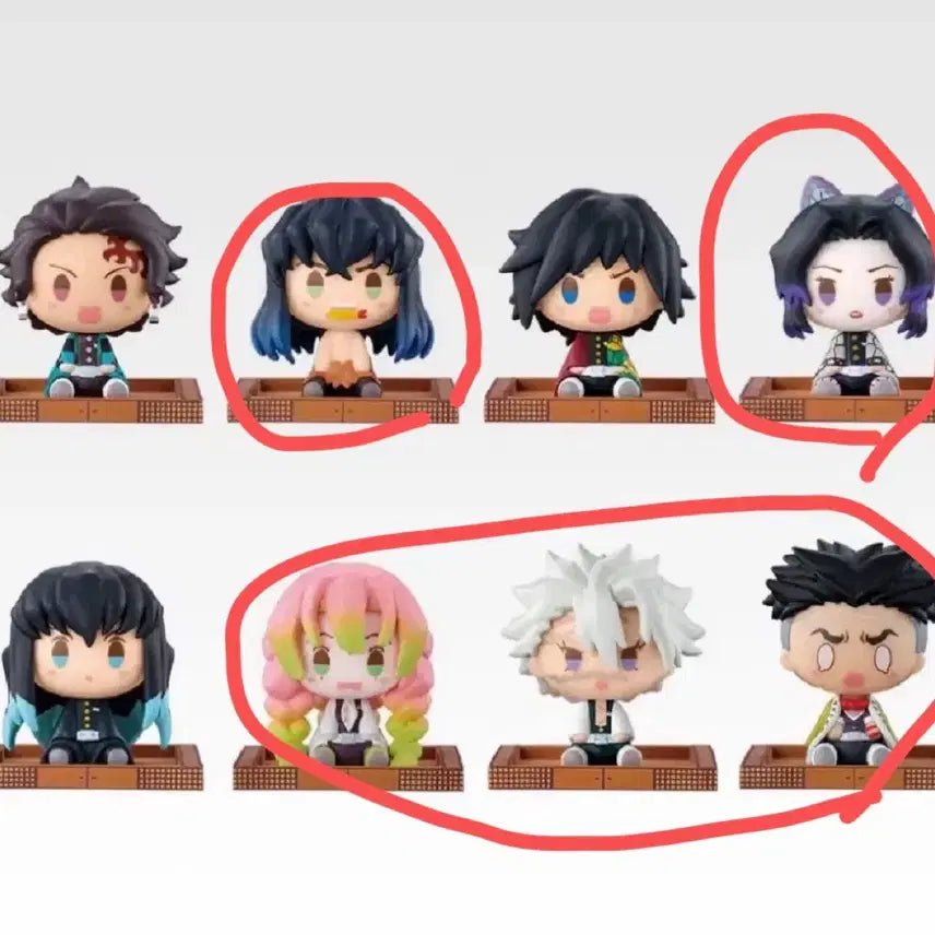 [BUNJANG] Demon Slayer Chocolate Figure Bundle Set / 귀멸의 칼날 F상 초코노코 일괄-미츠리,사네미,이노스케,교메이,시노부