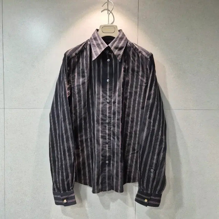 [BUNJANG] Dolce & Gabbana Women's Striped Long Sleeve Shirt / DOLCE&GABBANA 돌체앤가바나 정품 여성 스트라이프 긴팔 셔츠