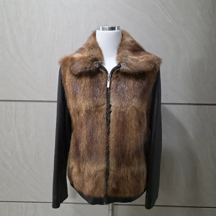 [BUNJANG] Real Muskrat &amp; Lambskin Leather Jacket (Size 55-66) / 리얼 머스크랫100% + 양가죽 배색 자켓 55~66