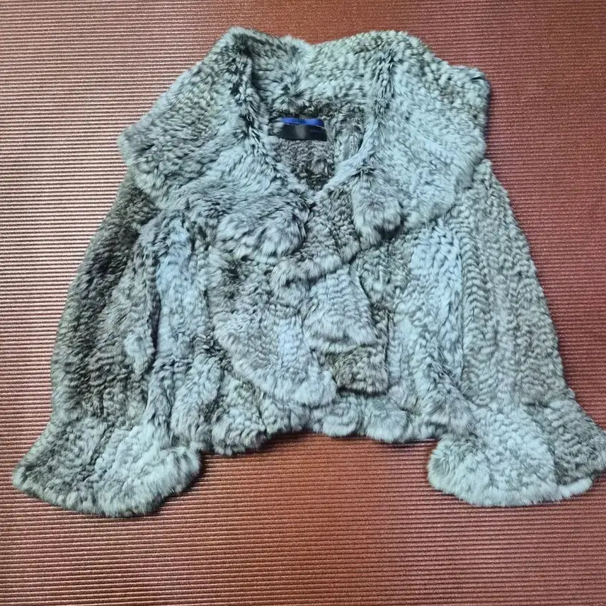 [BUNJANG] Demoo Rabbit Fur Short Jacket / 데무 천연 토끼털 숏 자켓