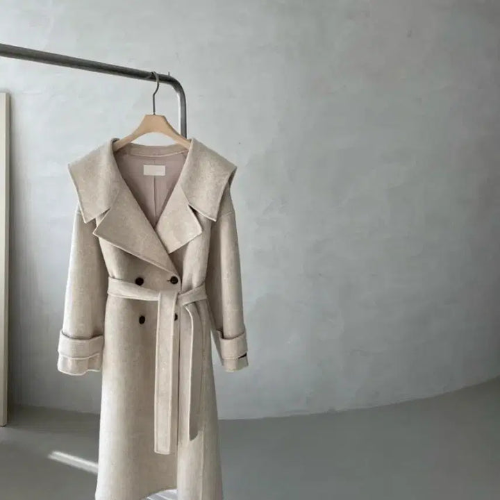 [BUNJANG] Handmade Wool Big Collar Coat / 울90 빅카라 핸드메이드 코트