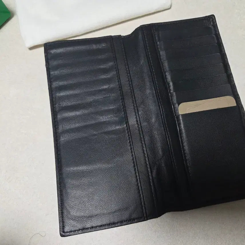[BUNJANG] Bottega Veneta Black Long Wallet Full Set / 보테가 베네타 블랙 장지갑 풀세트 (굵은 패턴)