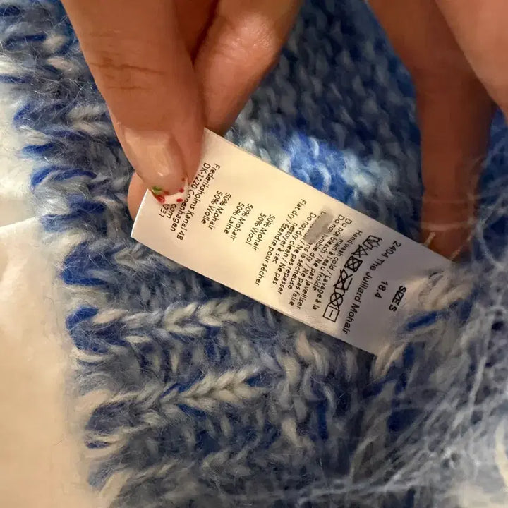 [BUNJANG] GANNI Alpaca Blue Mohair Stripe Knit Sweater / GANNI 가니 알파카 블루 모헤어 스트라이프 니트