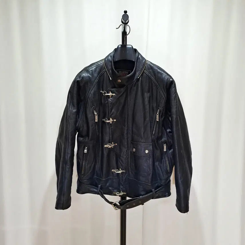 [BUNJANG] Ahn Jun-Jae Fireman Leather Jacket XL / (택포) 90's 안전지대 파이어맨 가죽자켓 XL