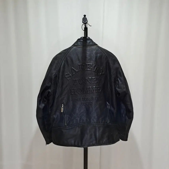[BUNJANG] Ahn Jun-Jae Fireman Leather Jacket XL / (택포) 90's 안전지대 파이어맨 가죽자켓 XL