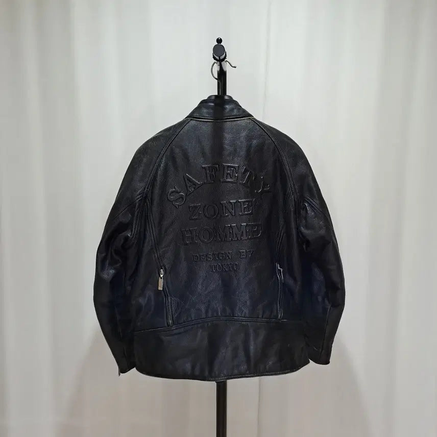 [BUNJANG] Ahn Jun-Jae Fireman Leather Jacket XL / (택포) 90's 안전지대 파이어맨 가죽자켓 XL