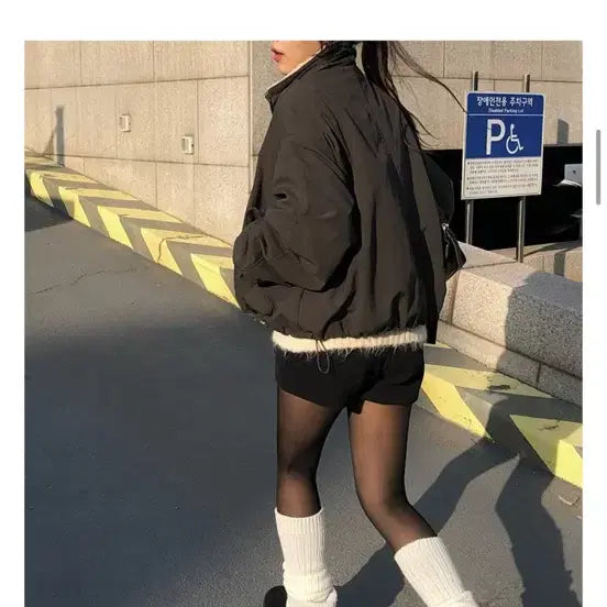 [BUNJANG] Black Fleece Lined Parka Jacket / 양털 안감 야상