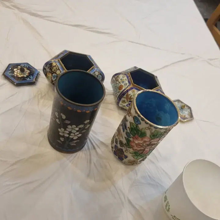 [BUNJANG] Enamel Crafts Set / 칠보 함 장식품4개