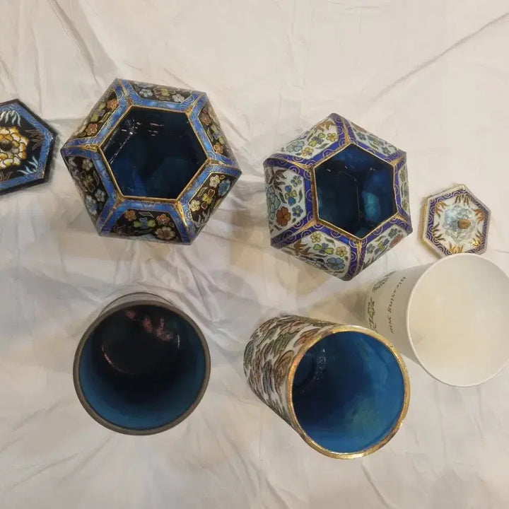 [BUNJANG] Enamel Crafts Set / 칠보 함 장식품4개