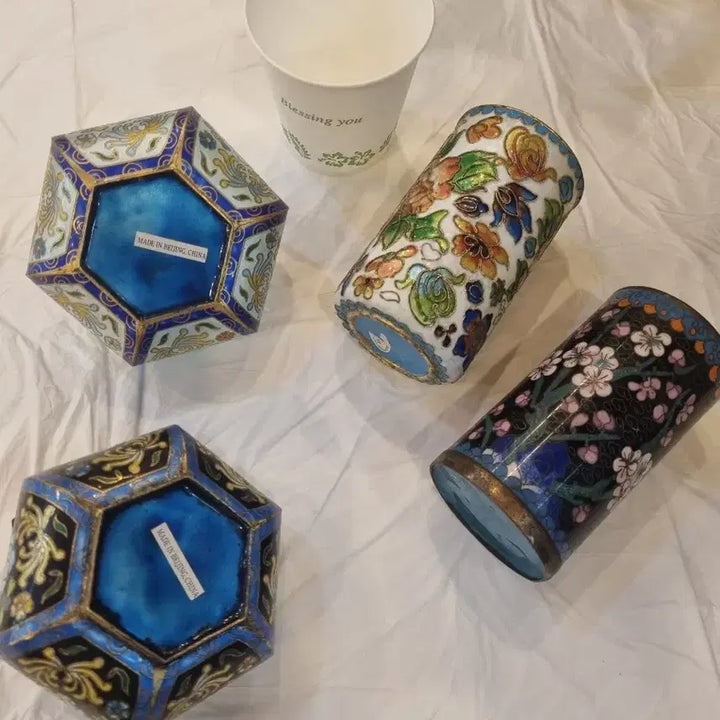 [BUNJANG] Enamel Crafts Set / 칠보 함 장식품4개
