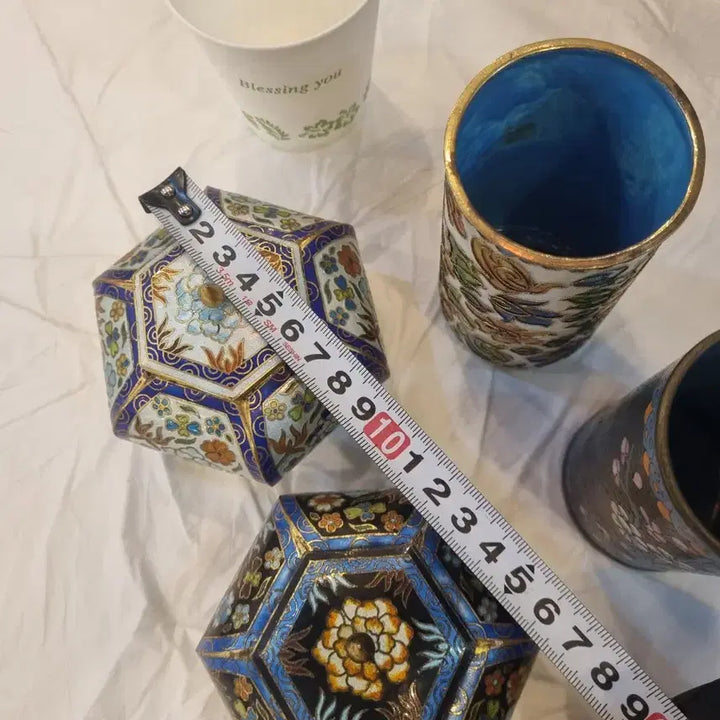 [BUNJANG] Enamel Crafts Set / 칠보 함 장식품4개