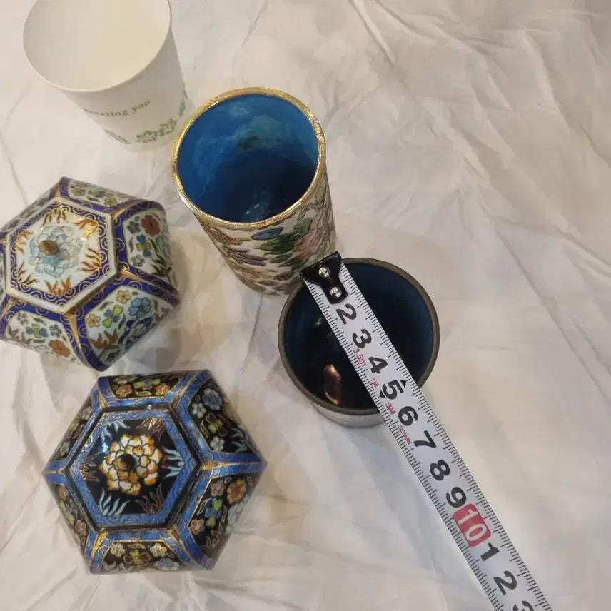 [BUNJANG] Enamel Crafts Set / 칠보 함 장식품4개