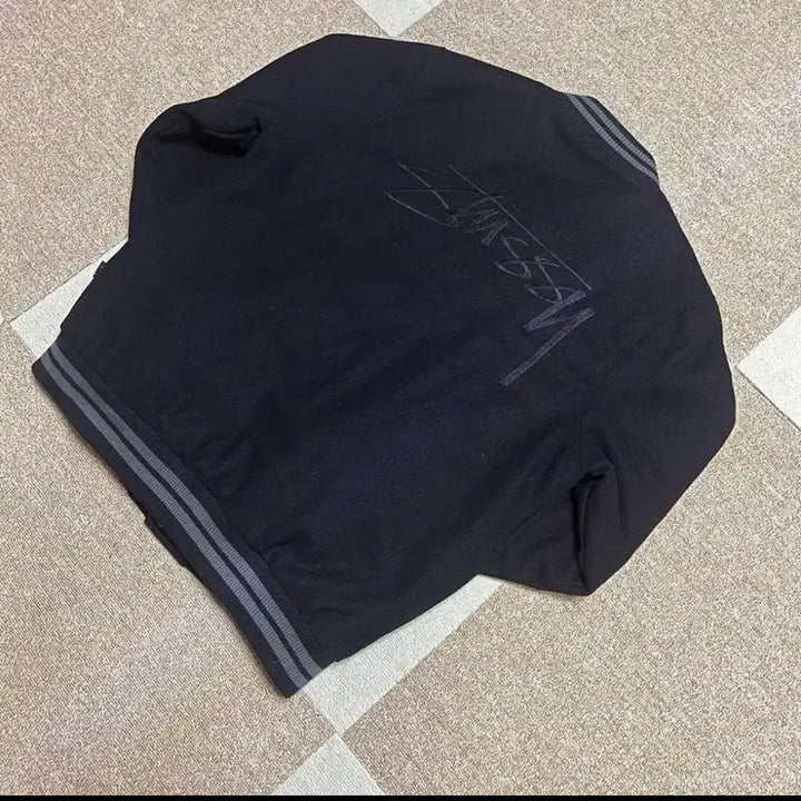 [BUNJANG] Stussy Black Varsity Jacket / 스투시 블랙 바시티 자켓