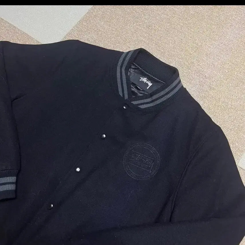 [BUNJANG] Stussy Black Varsity Jacket / 스투시 블랙 바시티 자켓