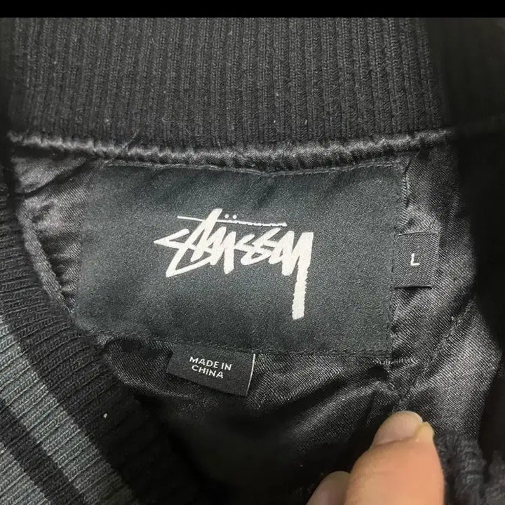 [BUNJANG] Stussy Black Varsity Jacket / 스투시 블랙 바시티 자켓