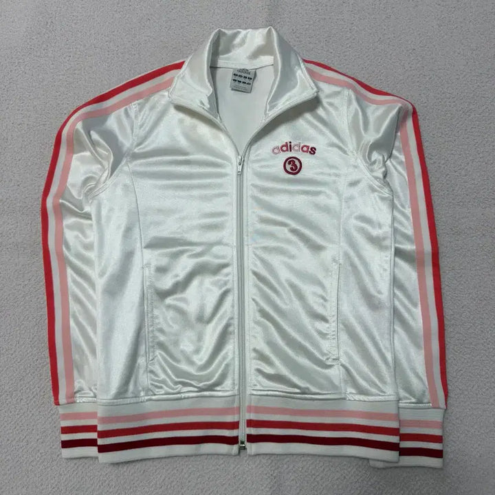 [BUNJANG] Adidas White Pink Jersey Zip-up Jacket / 아디다스 져지 집업 화이트 흰색 핑크