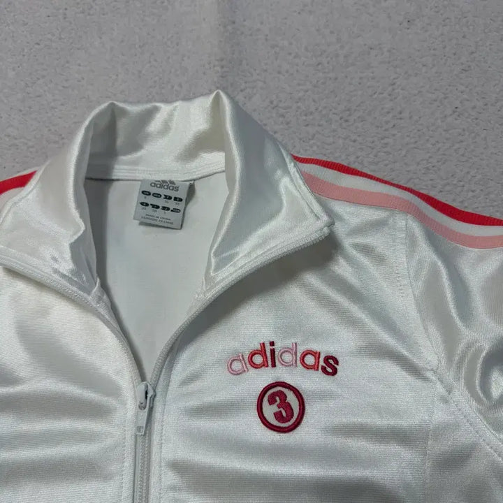 [BUNJANG] Adidas White Pink Jersey Zip-up Jacket / 아디다스 져지 집업 화이트 흰색 핑크