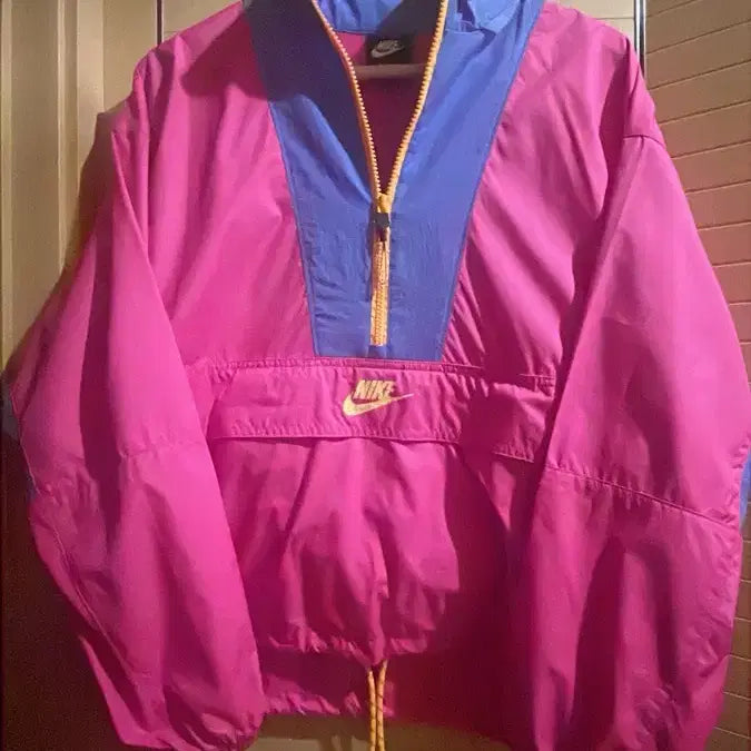 [BUNJANG] Nike Anorak Windbreaker (Pink & Blue) S / 나이키 핑크&블루 아노락 바람막이 (새상품) S