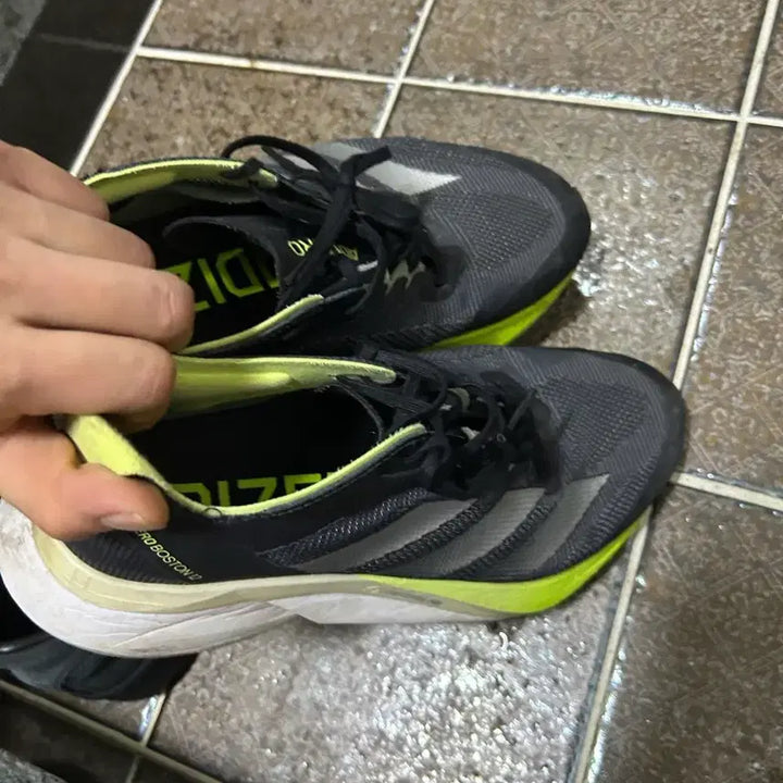 [BUNJANG] Adidas Adizero Running Shoes / 아디다스 아디제로 운동화 블랙/형광