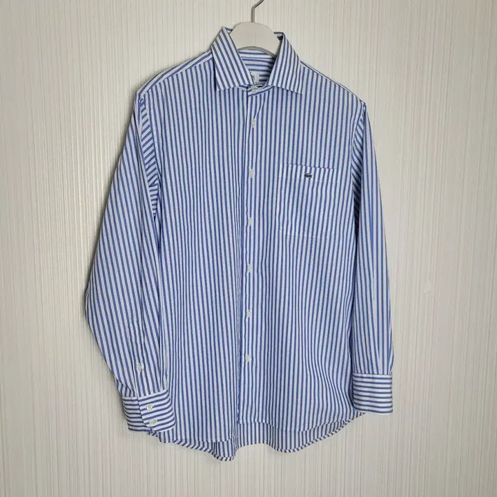 [BUNJANG] Lacoste Striped Pocket Shirt / 100_라코스테 셔츠 블루 스트라이프 포켓