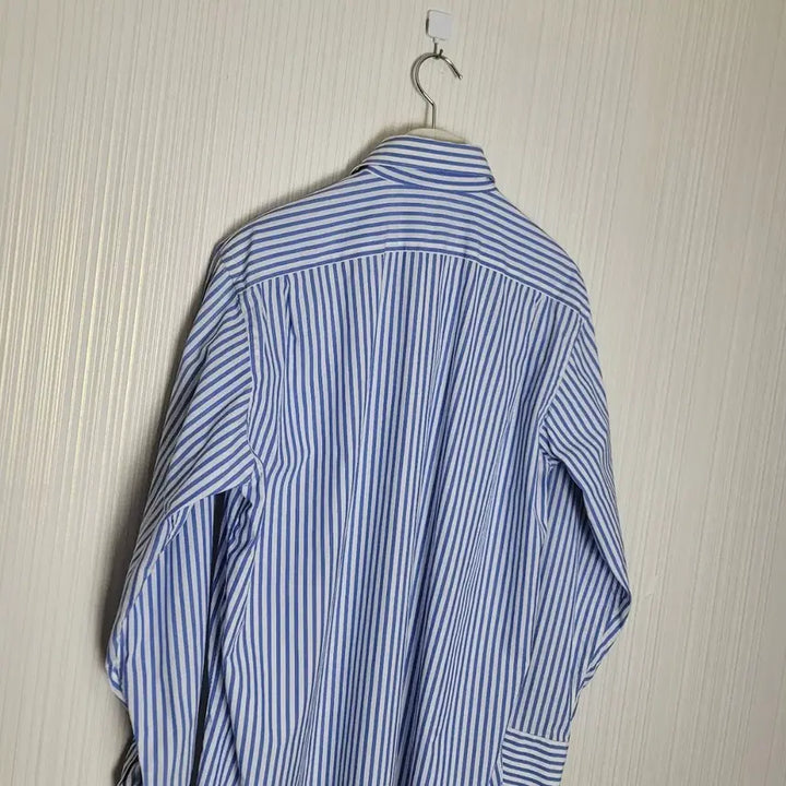 [BUNJANG] Lacoste Striped Pocket Shirt / 100_라코스테 셔츠 블루 스트라이프 포켓
