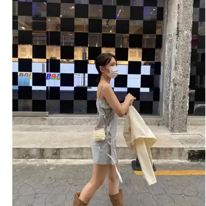 [BUNJANG] Two-Way Layered Skirt / 새상품 ) 투웨이 스커트 블랙 / 레이어드 치마  리본셔링