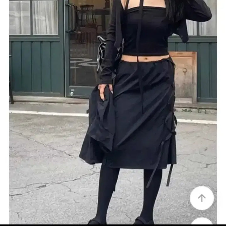 [BUNJANG] Two-Way Layered Skirt / 새상품 ) 투웨이 스커트 블랙 / 레이어드 치마  리본셔링