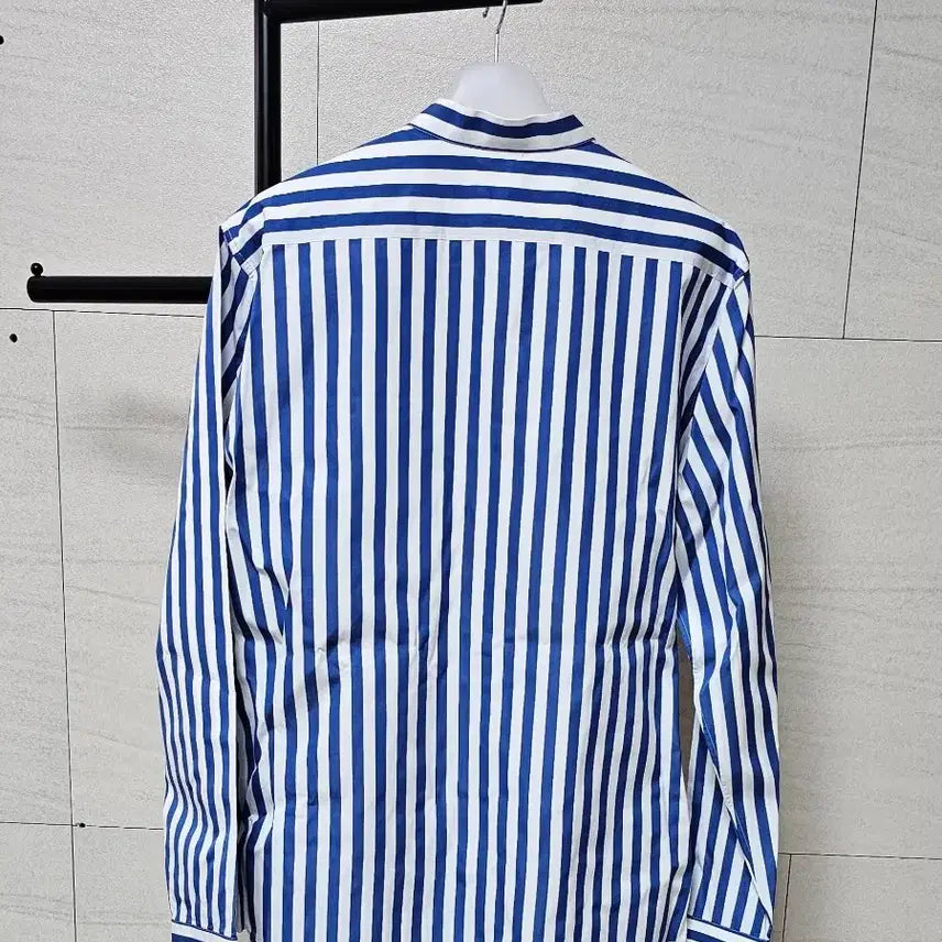 [BUNJANG] Balmain Striped Shirt Blue White / BALMAIN 발망 스트라이프 셔츠 블루 화이트 배색