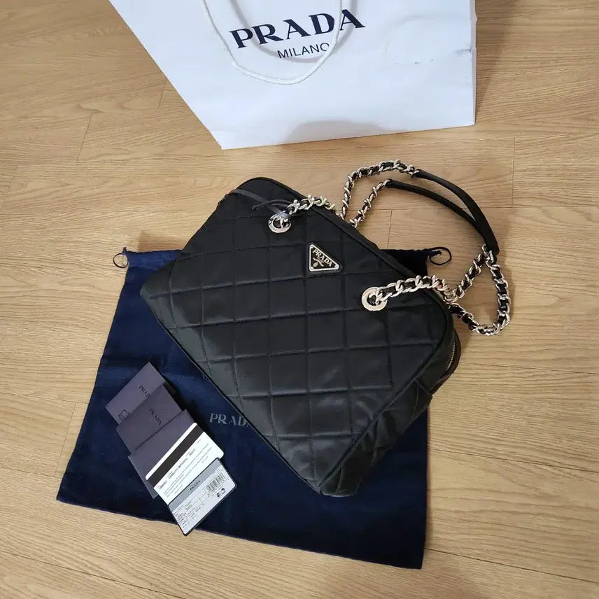 [BUNJANG] Prada Quilted Chain Shoulder Bag / 새상품급)프라다퀼팅체인숄더백