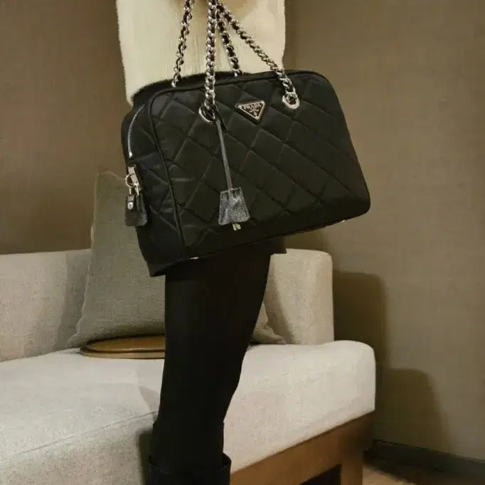 [BUNJANG] Prada Quilted Chain Shoulder Bag / 새상품급)프라다퀼팅체인숄더백