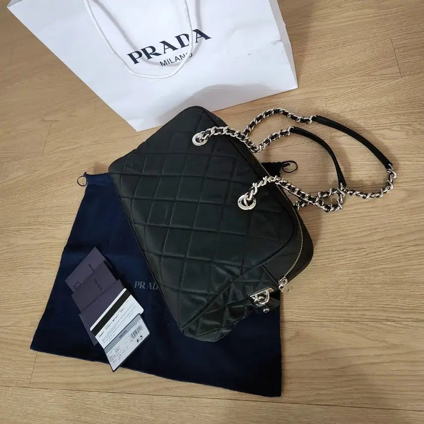 [BUNJANG] Prada Quilted Chain Shoulder Bag / 새상품급)프라다퀼팅체인숄더백