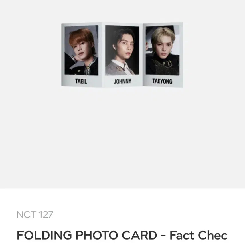 [SOLD OUT] nct 127 유타 팩트체크 폴딩 포카 포토카드 엔시티