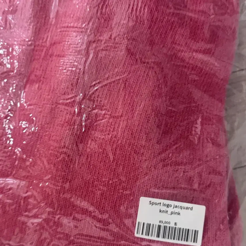 [BUNJANG] Varnishment Sport Logo Jacquard Pink Knit Top / [1회착용]바니쉬먼트 Sport logo jacquard 핑크 니트