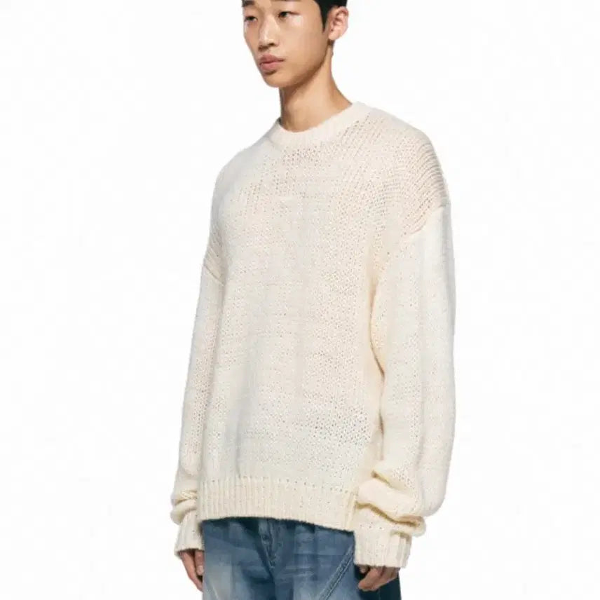[BUNJANG] Insilence Loose Knit Cream M / 인사일런스 로빙얀 루즈 니트 크림 M
