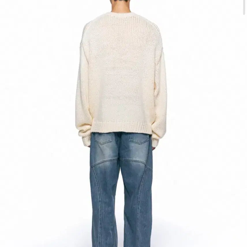 [BUNJANG] Insilence Loose Knit Cream M / 인사일런스 로빙얀 루즈 니트 크림 M