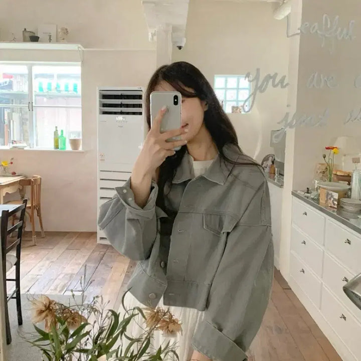 [BUNJANG] GoGoSing Gracie Cropped Denim Jacket / [F] 고고싱 그레이시 크롭 데님 자켓