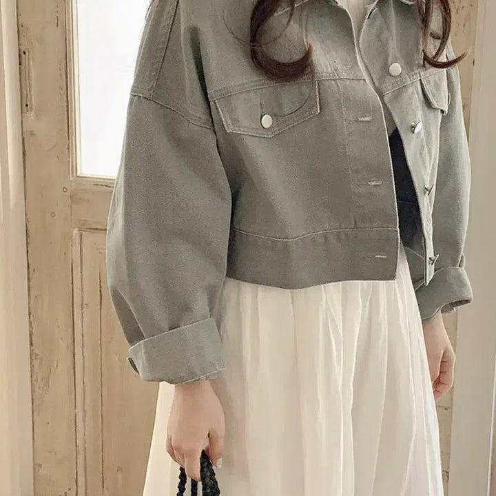 [BUNJANG] GoGoSing Gracie Cropped Denim Jacket / [F] 고고싱 그레이시 크롭 데님 자켓