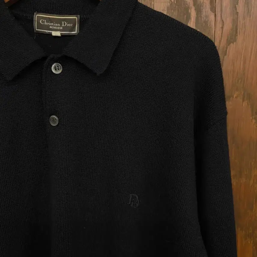 [BUNJANG] Dior Black Collar Knit / 크리스찬 디올 정품 블랙 카라니트