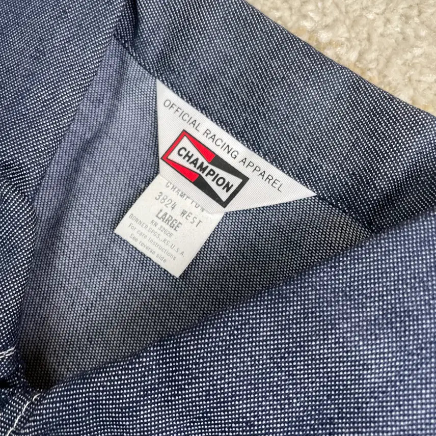 [BUNJANG] Champion Spark Plug Denim Jacket / [L] 70s 데드스탁 챔피온 스파크 플러스 데님 자켓 champion