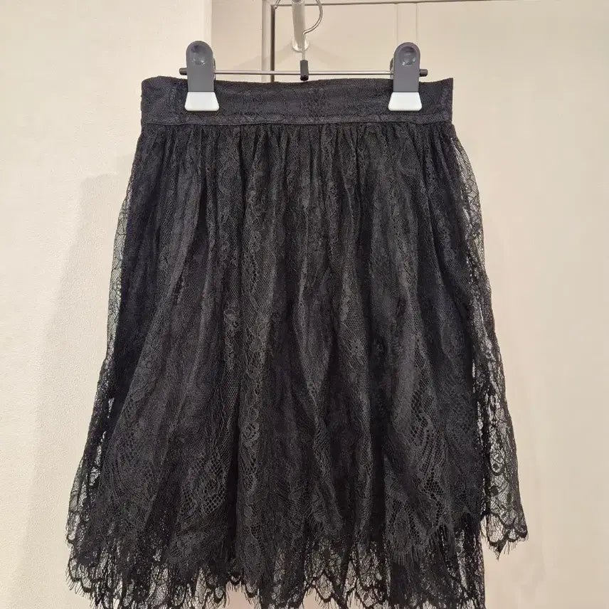 [BUNJANG] Page You Black Lace Skirt / 페이지유 블랙 레이스 스커트