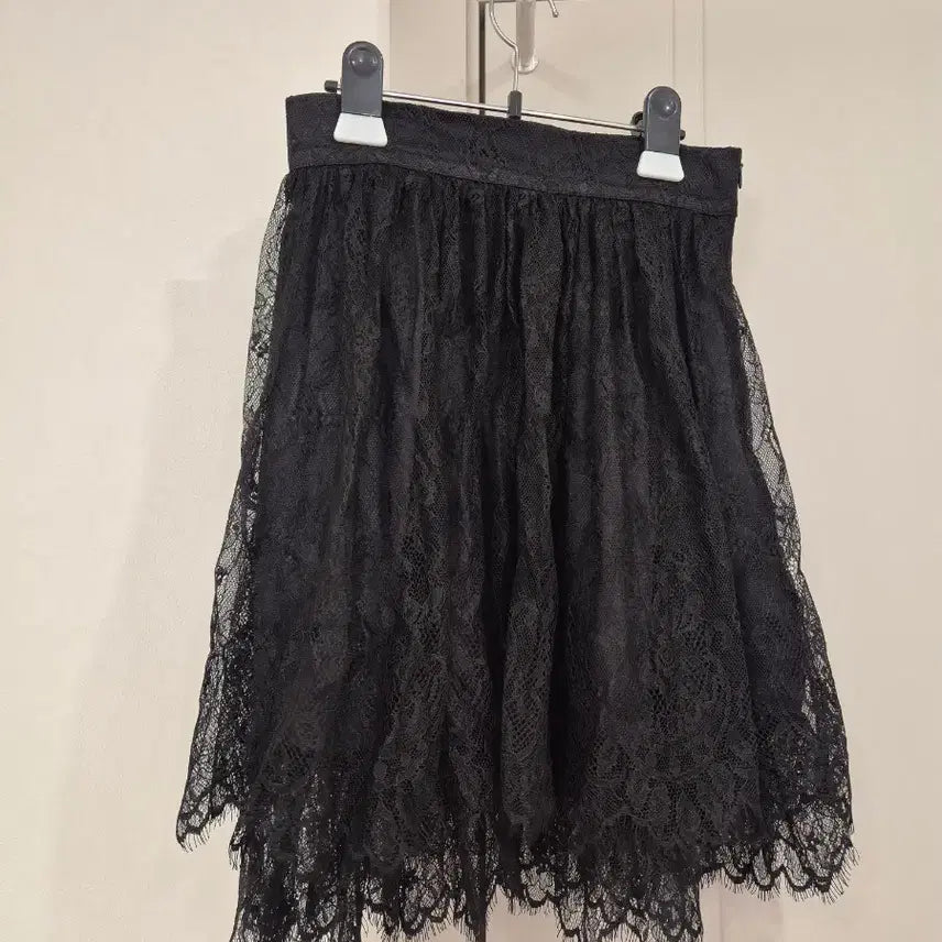 [BUNJANG] Page You Black Lace Skirt / 페이지유 블랙 레이스 스커트