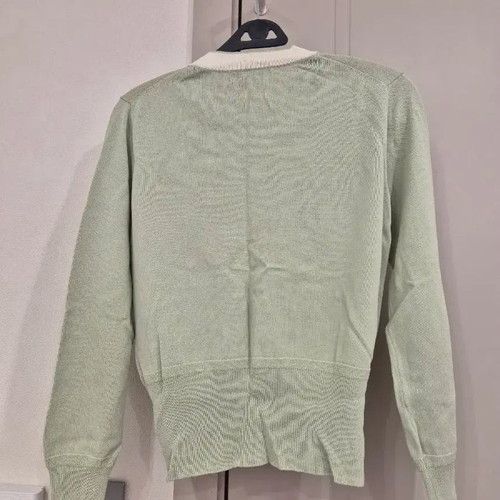 [BUNJANG] Page You Mint White Color Block Cardigan / 페이지유 민트 화이트 배색 가디건