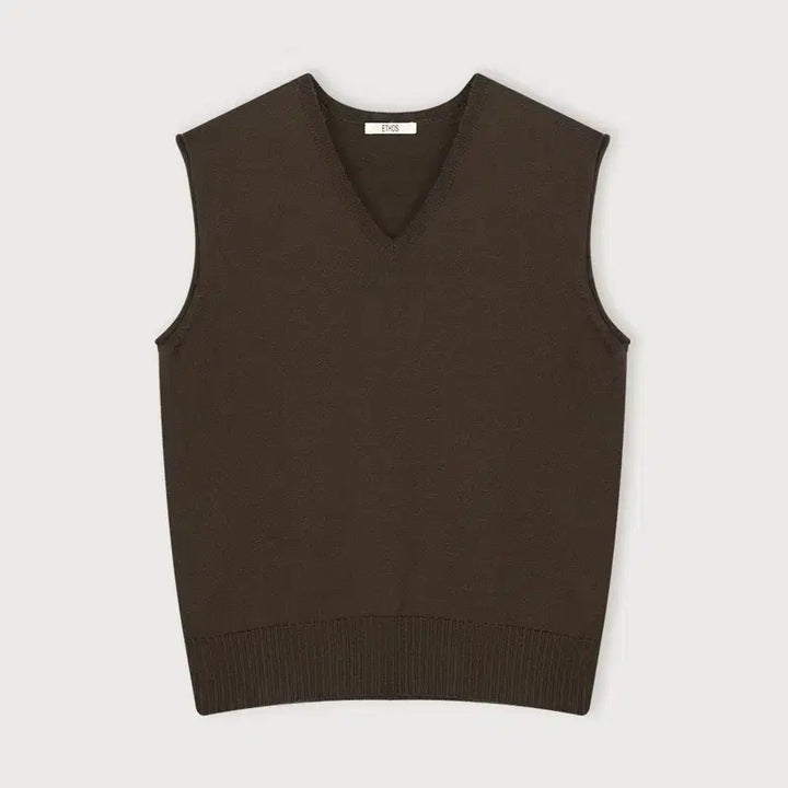 [BUNJANG] Ethos Cotton V-Neck Knit Vest Brown / 에토스 코튼브이넥