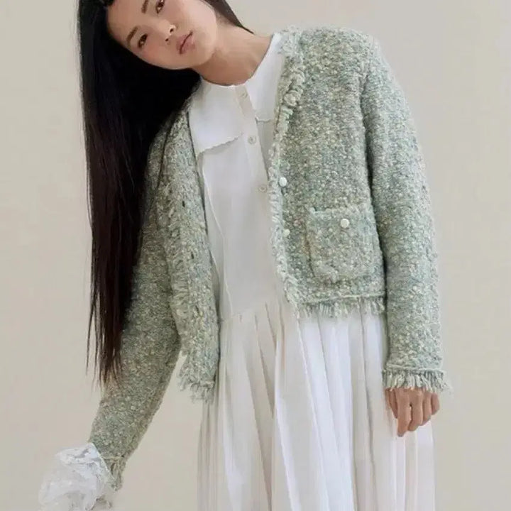 [BUNJANG] Pleata Tweed Knit Jacket / 플레따 트위드 니트 자켓