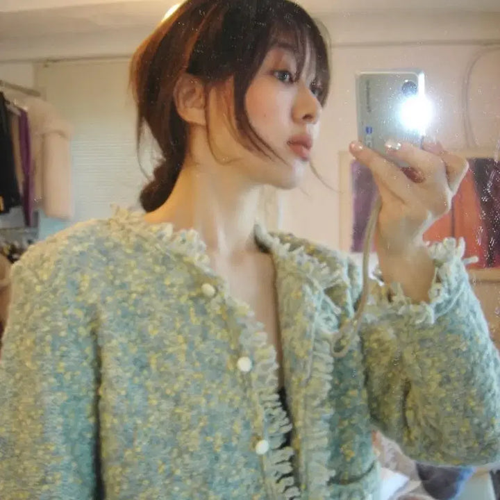 [BUNJANG] Pleata Tweed Knit Jacket / 플레따 트위드 니트 자켓